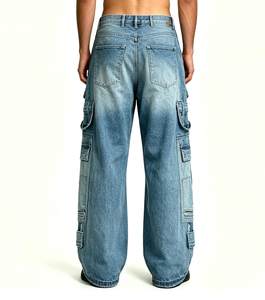 SOONREE Jeans de Hombre Desestructurados Extremos, Pantalones Vaqueros Desgarrados de Doble Cintura, Jeans de Mezclilla Estilo Rockstar, Venta al por Mayor - Product Image 3
