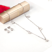 Ensemble de bijoux en acier inoxydable plaqué or 18K, personnalisé, étoile et lune, pour femmes, nouvelle collection