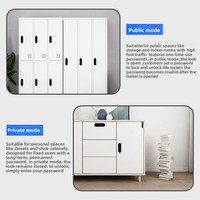 Serrure de meuble intelligente sans clé Liantian F155 à écran tactile, modes public et privé, pour casier de gym et mobilier de bureau