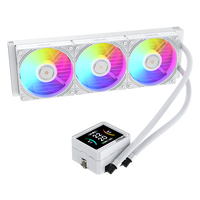 Refroidisseur d'unité centrale à eau ICE MONARCH VISION 360 WH pour boîtier d'ordinateur de jeu, avec roulement FDB, ARGB, compatible Intel LGA115X/1200/1700/1851 et AM4/AM5