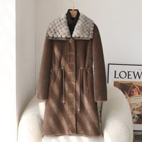 Manteau long chaud en fausse fourrure de vison pour femme, imitation velours de vison, veste épaisse d'hiver, parka JT421