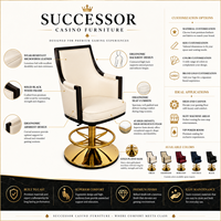 Concessionnaire VIP/Base de joueur Chaise de jeu de casino Dossier réglable confortable avec base dorée pour les hôtels Vente de matériel en cuir