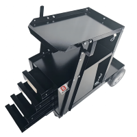 Chariot de soudage MIG à 4 tiroirs et 2 niveaux avec capacité de charge statique de 265 lb 360 °   Chariot de soudage avec roues pivotantes et conception robuste