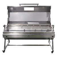 Barbecue à gaz avec rôtissoire en acier inoxydable et brûleur