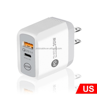 Chargeurs de voyage 20w PD USB Chargeur de téléphone Type-c Chargement rapide pour téléphone portable