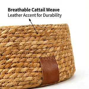 <span class=keywords><strong>Panier</strong></span> de couchage pour <span class=keywords><strong>chat</strong></span> fait main et écologique avec un design tissé respirant, lit de repos confortable pour animaux de compagnie - Product Image 2