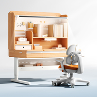 Meja Belajar Anak dari Kayu Solid dengan Rangka Aluminium yang Dapat Disesuaikan Ketinggiannya Desain Ergonomis untuk Kamar Tidur, Kantor Rumah & Ruang Tamu