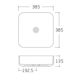 TAME <span class=keywords><strong>Meuble</strong></span> de salle de bain PZ6134-L3 carré de couleur blanche <span class=keywords><strong>avec</strong></span> ligne noire Lavabo de salle de bain Lavabo de comptoir Lavabo - Product Image 4