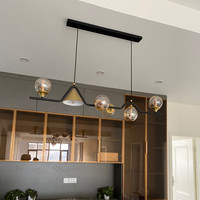 Table à manger de cuisine moderne, bureau, pendentif de chambre, luminaire de décoration intérieure, éclairage de plafond Led boule de verre noir