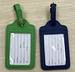 Etiquettes à bagages personnalisées en cuir PU Accessoire d'étiquette de bagage personnalisé multicolore à la mode pour ceintures - Product Image 1