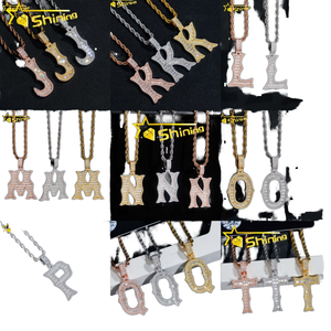 Pendentif Classique A-Z en Argent Sterling 925 Plaqué Or avec Moissanite VVS1 Taille Brillant, Bijoux Hip Hop en Gros pour Dropshipping - Product Image 1