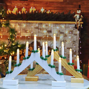 Nuovo design 7L caldo bianco LED naturale candelabro in <span class=keywords><strong>legno</strong></span> per la decorazione del salotto di casa - Product Image 3