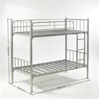 Lits superposés en métal, taille double, avec cadre en acier, vente en gros directe d'usine, pour auberges de jeunesse et dortoirs