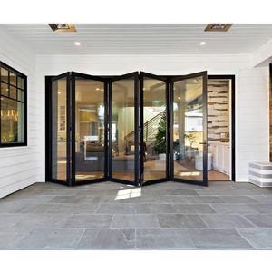 Portes pliantes en vrac de haute qualité en aluminium Patio pliant extérieur en aluminium Bi porte en verre pliante Klappglasfront - Product Image 4