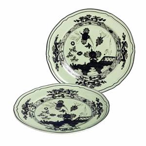 Assiette en porcelaine à fleurs rose et bleue, plat de service festonné, assiette décorative pour la mise en table - Product Image 2