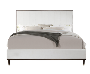 Modern Light Gray Fabric Adjustable Convertible Queen <b>Bed</b> - Product Image 1