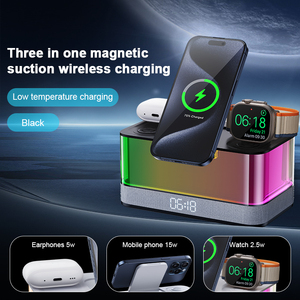 <span class=keywords><strong>Altavoz</strong></span> cargador inalámbrico 6 en 1 de succión magnética de 15W con estación de carga inalámbrica de música con luz de alarma para iPhonw iwatch <span class=keywords><strong>Airpods</strong></span> - Product Image 6