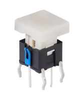 Interrupteur Tactile LED en Laiton, Bouton Poussoir Momentané Illuminé, Série 6x6mm, Capuchon Carré Bleu, IP33, 3A, 30VDC, Appareil Audio