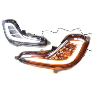 Luz diurna LED DRL de 12V de fábrica para 2012-2018, nueva luz de circulación diurna con señal de giro, cubierta de faro antiniebla Verna H11, luz diurna para coche JHD-Accent 12 JHD- - Product Image 4