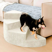 Rampe pour animaux de compagnie en spirale moderne, solide, amovible, en velours côtelé, antidérapante, 3 marches, vente en gros
