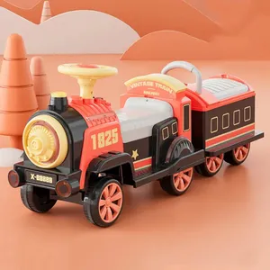 थोक उच्च गुणवत्ता वाले ट्रेन खिलौने ट्रैकलेस कारें चार्जिंग रिमोट कंट्रोल राइड ऑन कार बच्चों की इलेक्ट्रिक कारें छोटी ट्रेनें