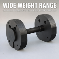 Ensemble d'haltères en acier réglables de 12 kg à 48 kg, plaques de poids démontables, durables, gain de place, rangement, entraînement de fitness à domicile
