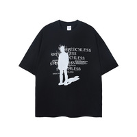 2026 Lente Zomer Nieuwe 230G Katoenen Creatieve Mensfiguur Digitale Print Losse Korte Mouw T-Shirt Groothandel
