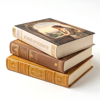 Impression de livres personnalisés en couleur pleine page avec couverture rigide et bords dorés, fabrication directe d'usine