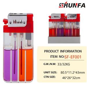 Accendino a Gas Ecologico Shunfa a Doppia Fiamma per Esterni, con Fiamma Aperta, in Plastica, per Sigarette, Ideale per Omaggi - Product Image 1