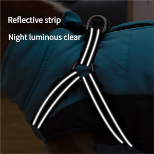 犬服反射デザイナーペット服服犬冬コートハーネス付き - Product Image 4