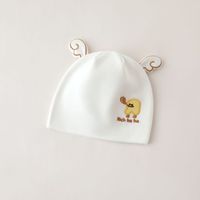 Bonnet bébé à double couche avec motif de dessin animé, en spandex/coton, doux pour la peau, pour 0-6 mois, utilisable en toutes saisons
