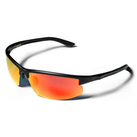 Lunettes de soleil FUYUANDA Fashion Square sans monture en métal avec verres rouges/bleus pour unisexe, usage estival