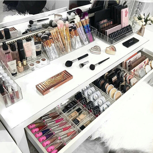 Tùy Chỉnh Rõ Ràng Trang Điểm Trong Suốt Mỹ Phẩm Organizer <span class=keywords><strong>Acrylic</strong></span> <span class=keywords><strong>Drawer</strong></span> Divider Cho Trang Điểm Ngăn Kéo - Product Image 6
