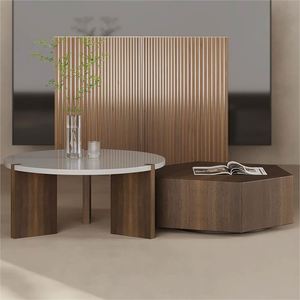 <span class=keywords><strong>Table</strong></span> <span class=keywords><strong>basse</strong></span> <span class=keywords><strong>relevable</strong></span> GEDO moderne et interactive, étanche, en marbre, avec <span class=keywords><strong>plateau</strong></span> en bois naturel et pieds en bois, et rangement intégré - Product Image 4