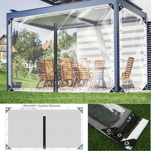 Bâche en PVC 450 g/m², 99,99 % <span class=keywords><strong>transparente</strong></span>, 0,35 mm, avec œillets à glissière, résistante à l'abrasion, lourde, imperméable, pour rideau - Product Image 3