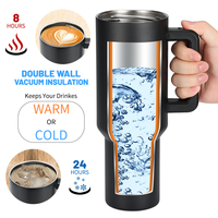 Gobelet isotherme Olerd personnalisé avec logo, 40 oz, en acier inoxydable, avec poignée, tasse de voyage portable avec paille pour une utilisation nomade
