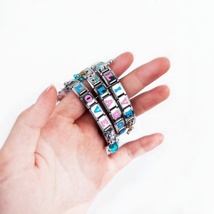 กำไลข้อมือ<span class=keywords><strong>ส</strong></span>ายนาฬิกาโลหะพร้อมจี้ A-Z <span class=keywords><strong>ตัว</strong></span><span class=keywords><strong>อักษร</strong></span>อิตาลี<span class=keywords><strong>ส</strong></span>ีชมพูสำหรับงานประดิษฐ์ทำด้วย<span class=keywords><strong>ตัว</strong></span>เอง - Product Image 4