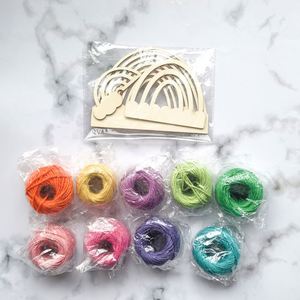 Customized Unfinished <b>Wooden</b> <b>Rainbow</b> Craft Kit with Hem Rope for Kids' Educational Play Dropshipping - Product Image 4