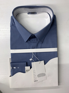Vente directe d'usine Chemise sans repassage à manches longues de style britannique Robe d'affaires solide Chemise personnalisée décontractée pour hommes - Product Image 4