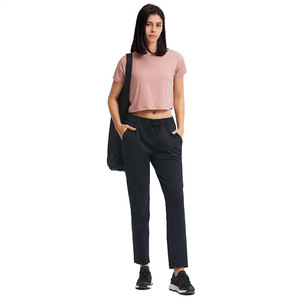 Camiseta básica recortada de manga corta para <span class=keywords><strong>Yoga</strong></span> y correr, Camiseta corta de entrenamiento para mujer, camisetas deportivas para mujer - Product Image 5