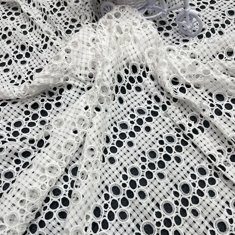 Tissu en dentelle de tulle français en Polyester 2023 cercle Boho pour robe de soirée de mariage