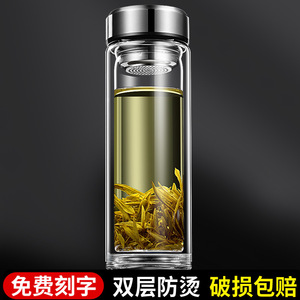 Wholesale Double Wall Glass Tea Cups High Borosilicate With Lid Customizable Logo Business Gifts - Product Image 3