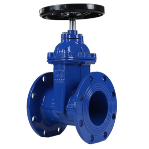 วาล์วประตูแบบมีหน้าแปลน PN10 16 DN500 ASTM A216 Wcb พร้อมล้อโซ่ - Product Image 2