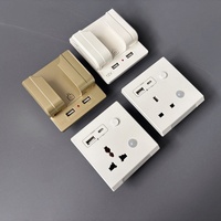 Prise de coffre-fort murale multi-prises durable Univalsal avec contrôle marche-arrêt Prise électrique AU/EU/US/UK Interrupteurs muraux USB 220V