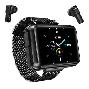 หน้าจอสัมผัสแบบเต็มรูปแบบโทรอัตราการเต้นหัวใจความดันโลหิตนาฬิกาข้อมือSmartwatch T91 2 ใน 1 สมาร์ทนาฬิกา 2023 2024 พร้อมหูฟังไร้สาย