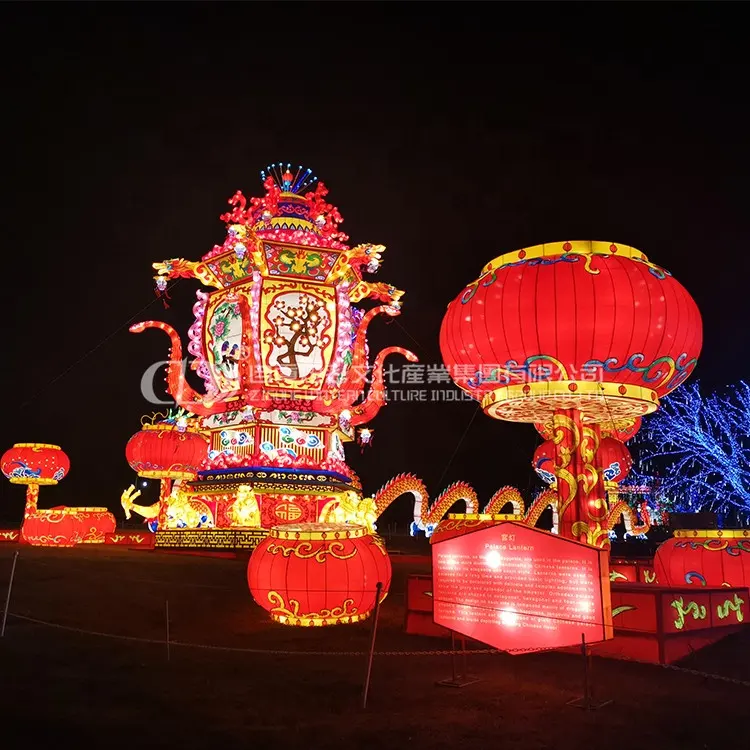 Grote Thema Lantaarns Traditionele Chinese Lantaarn Tonen Lantaarn Festival