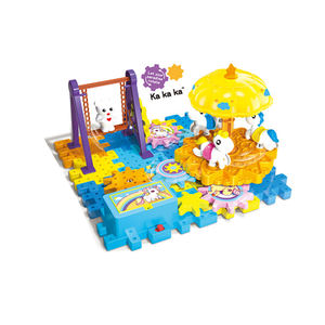 2025ชุดตัวต่อสร้างบล็อกไฟฟ้าสำหรับเด็กชุดตัวต่อเพื่อการศึกษาสำหรับเด็กรูปม้าหมุนได้ - Product Image 3