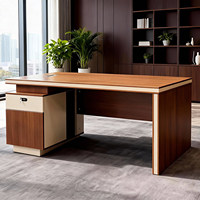 Bureau de direction moderne et minimaliste avec chaise, table individuelle et tiroirs de rangement intégrés