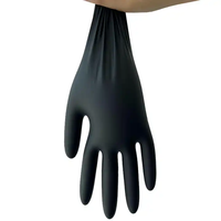 Gants en Nitrile Noirs Médicaux Jetables du Fabricant, Grande Taille, Sans Poudre, Ultra-Durables, Boîte de 100