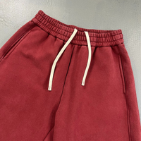 Celana Panjang Pria Musim Dingin 2026 Gaya Vintage Amerika, Berbahan Rajut dengan Lapisan Fleece, Solid, Bernapas, Pinggang Tinggi, Tali Serut, Kaki Lebar Melengkung